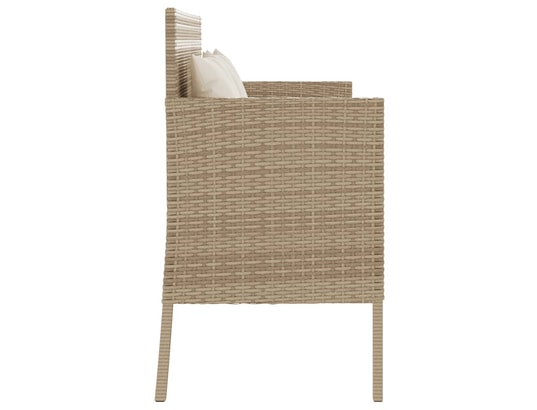 VIDAXL - Banc de jardin avec coussins beige résine tressée