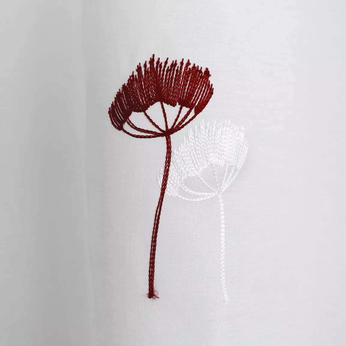 Voilage brodé œillets (140 x 240 cm) Cosmos Bordeaux