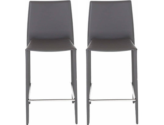 CONCEPT1 - Tabouret de bar Lot de 2 T. Boreal gris fonce synderme