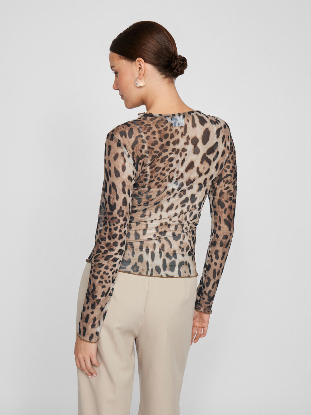 Vila  Vininna L/S Mesh bluse - sort
