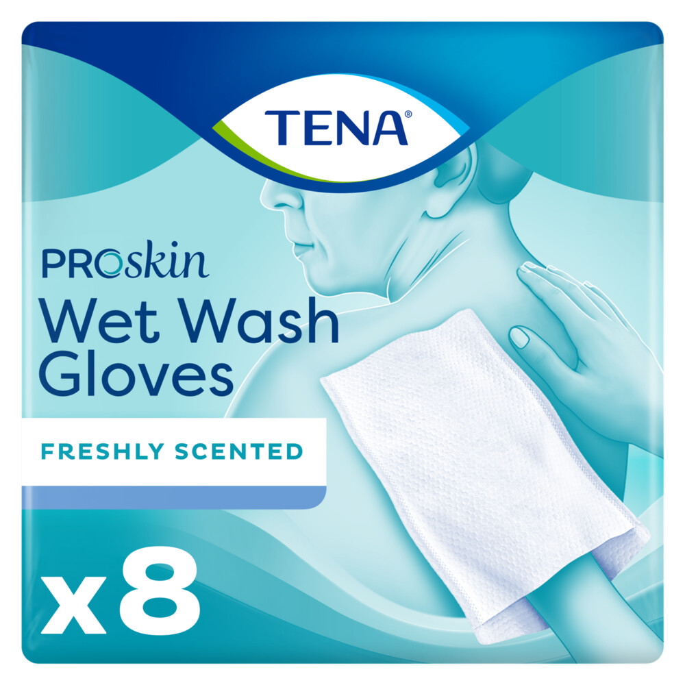 TENA Proskin Wet Wash Gloves Frisse Geur8 stuks