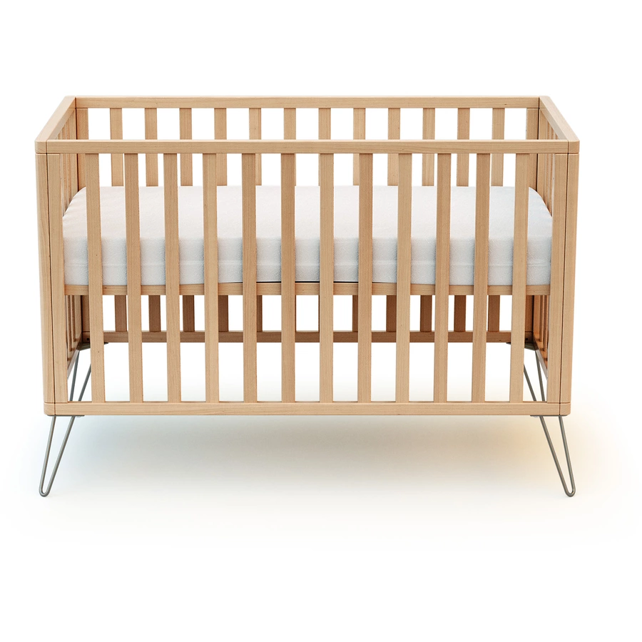 JURABABY Babybett Only 60 x 120 cm Scandicraft Buche  Stahl