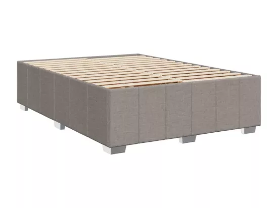 Sommier à lattes de lit avec matelas Taupe 140x190 cm Tissu