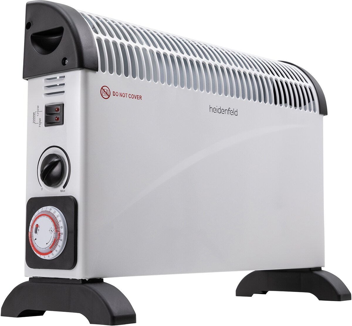 Heidenfeld Konvektorheizung HL200, 750-2000 Watt, Timer, Turbo-Funktion, Thermostat, bis 25 m² (Ohne Turbo)