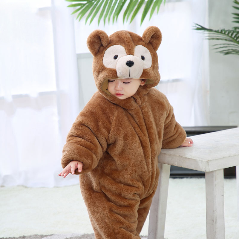 (85-90cm) Fasnachts Kinder Kostüm Warmer Bären Plüsch Overall Verkleidung für Motto Partys / Halloween - Braun