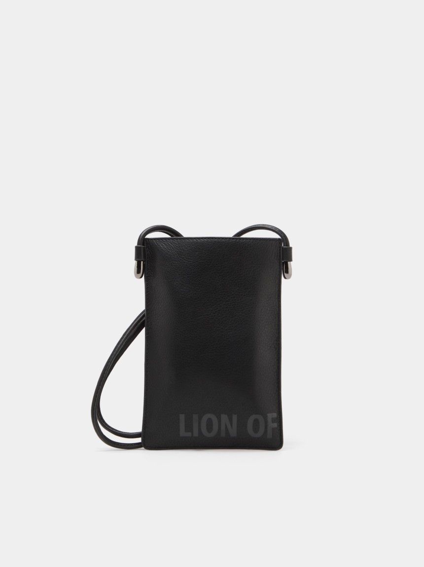Bolsa porta-telemóvel em pele