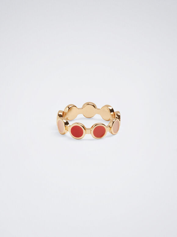 Anel de esmalte - Coral