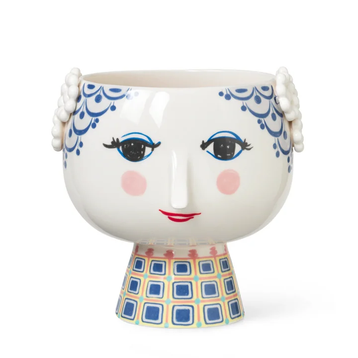 Bjørn Wiinblad - Eva Übertopf mit Fuss Ø 21 cm, blau