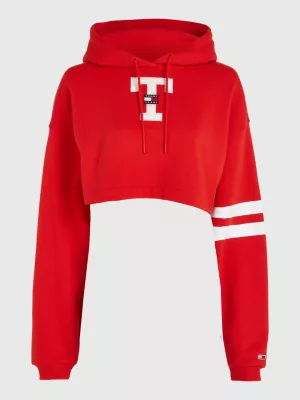 Moletom cropped estilo Letterman