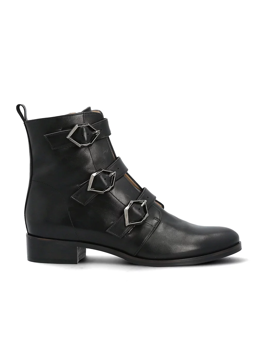 BOOTS SABLIERE CUIR NOIR