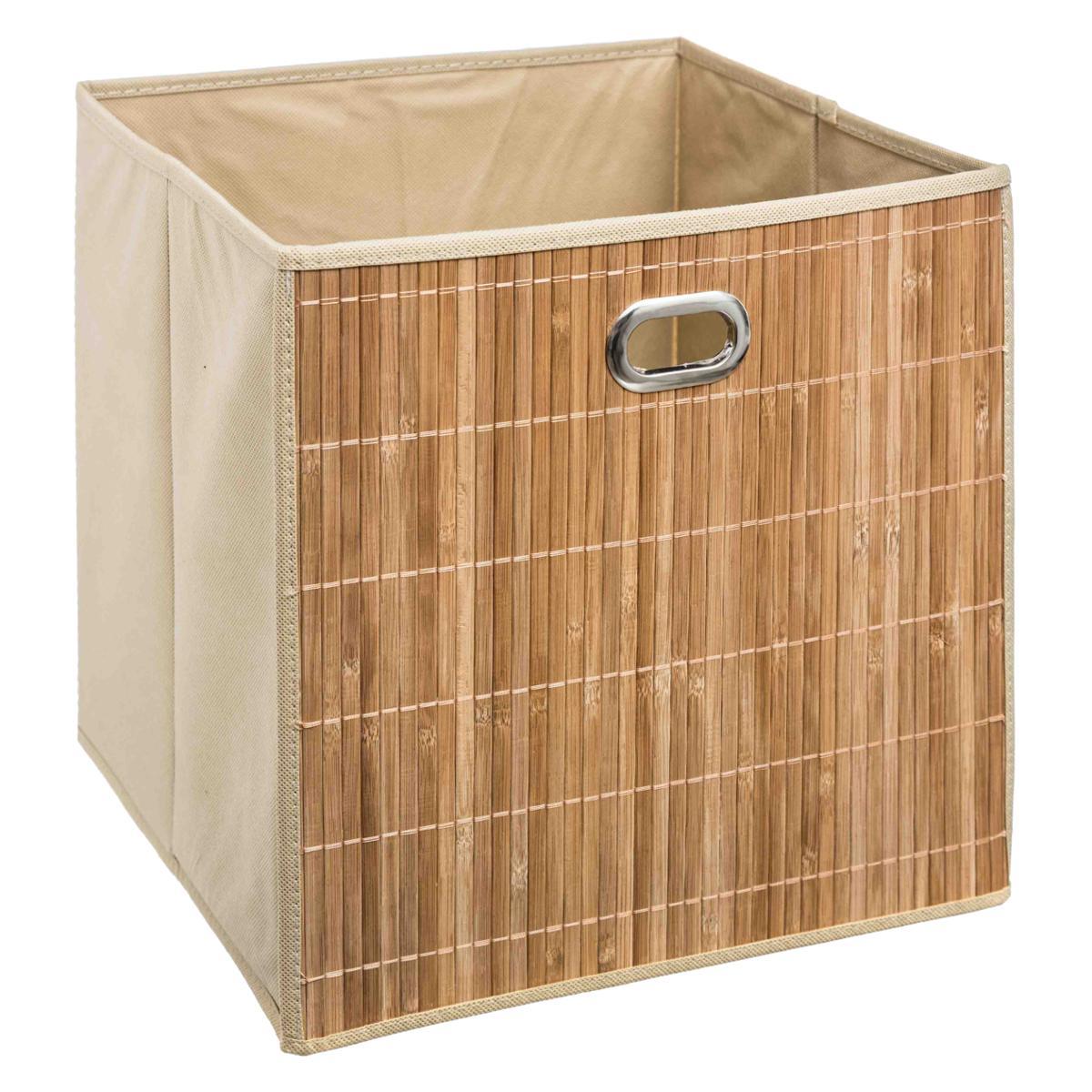 PANIER RANGEMENT BAMBOU NATUREL D.31X31CM