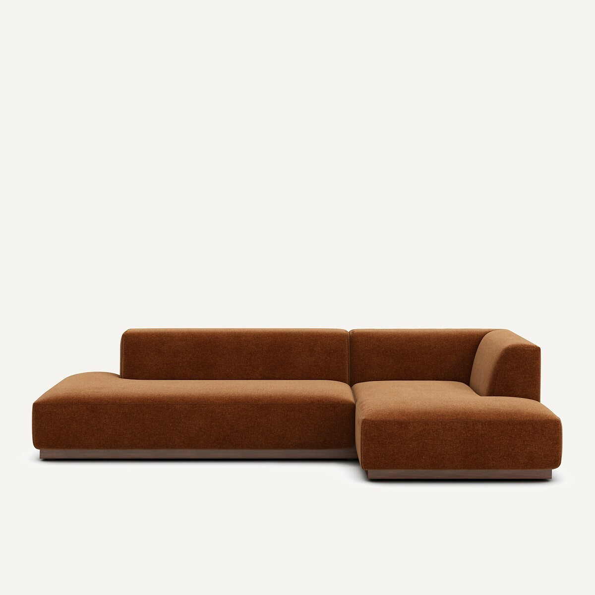 AM.PM<br>Sofá de canto direito tamanho XL em veludo chenille, Jacopo