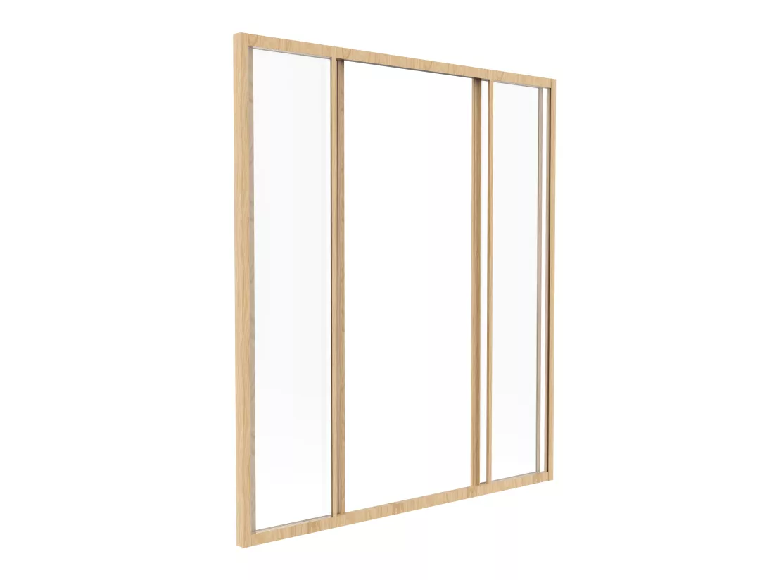 Verrière coulissante en aluminium thermolaqué naturel clair 120x130 cm - RAVENA