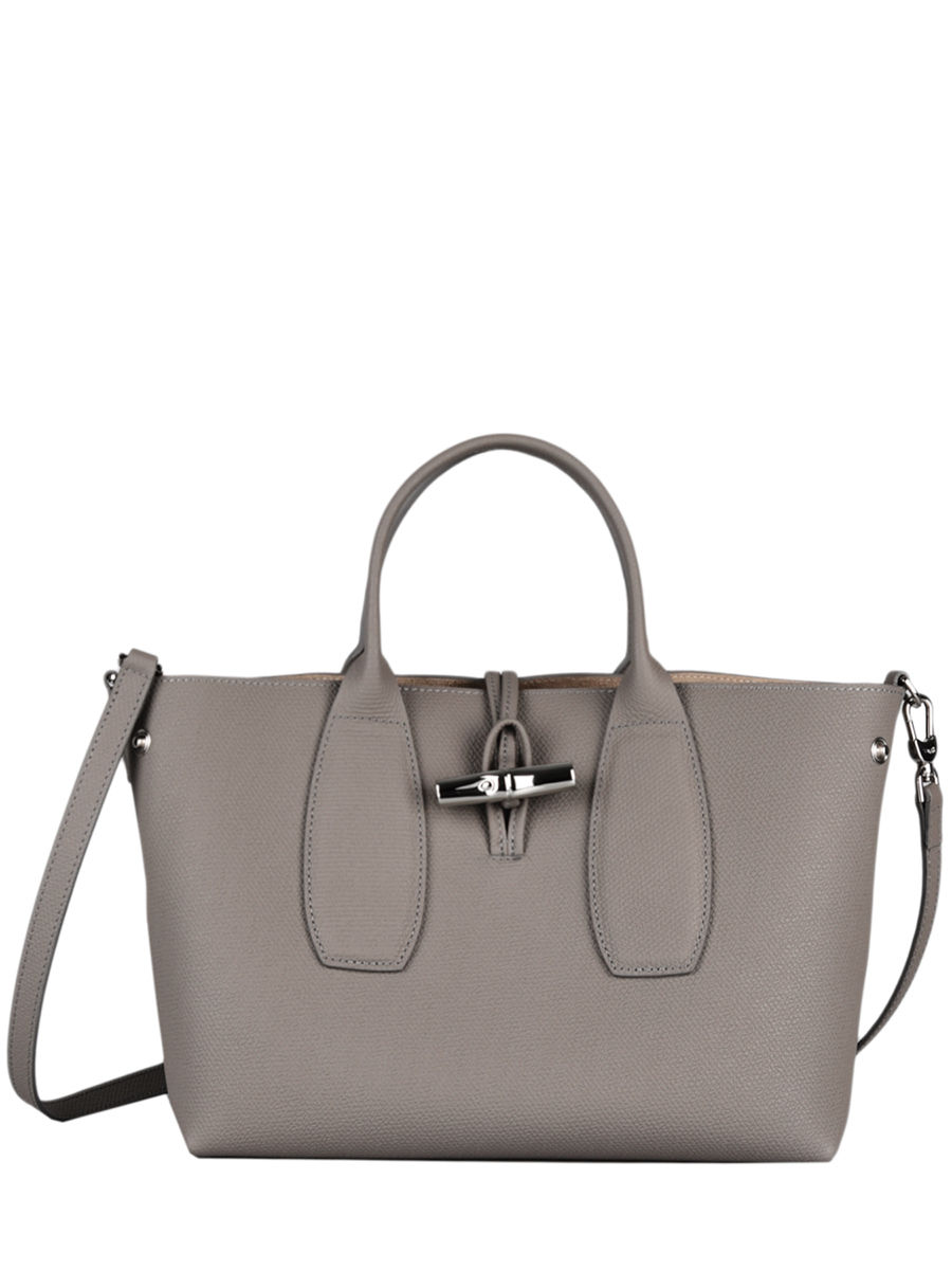 Sac port main M Roseau cuir LONGCHAMP