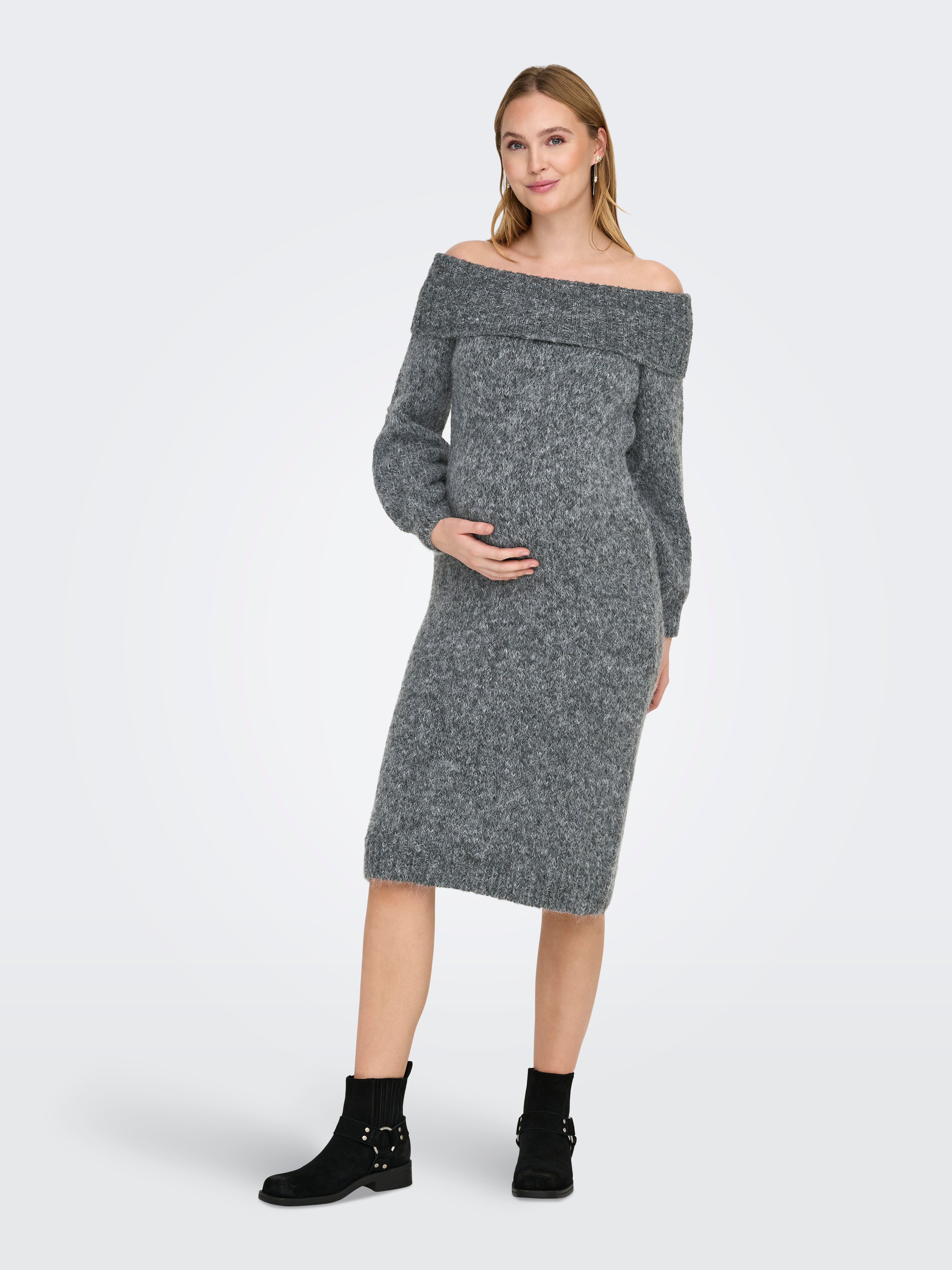 OLMMARIE Midikleid Medium Grey Melange