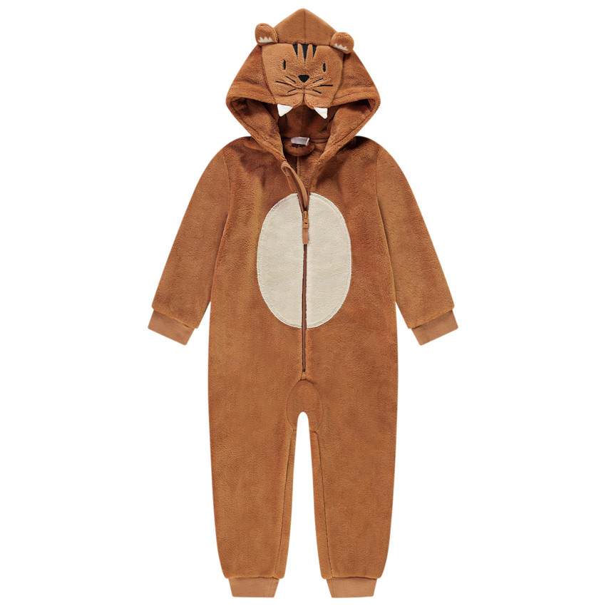 Surpyjama à capuche ludique tigre pour garçon