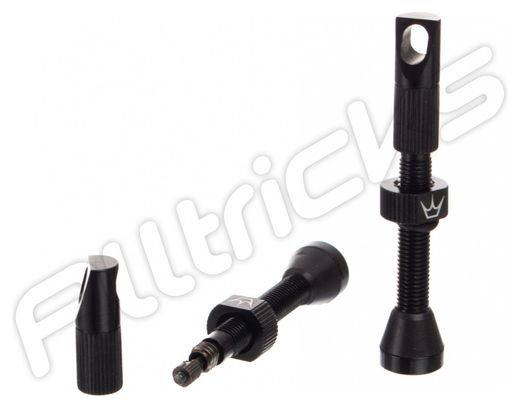 Boîte de 26 Valves Tubeless Peaty's X Chris King 42 mm avec Bouchons Démonte-Obus Noir