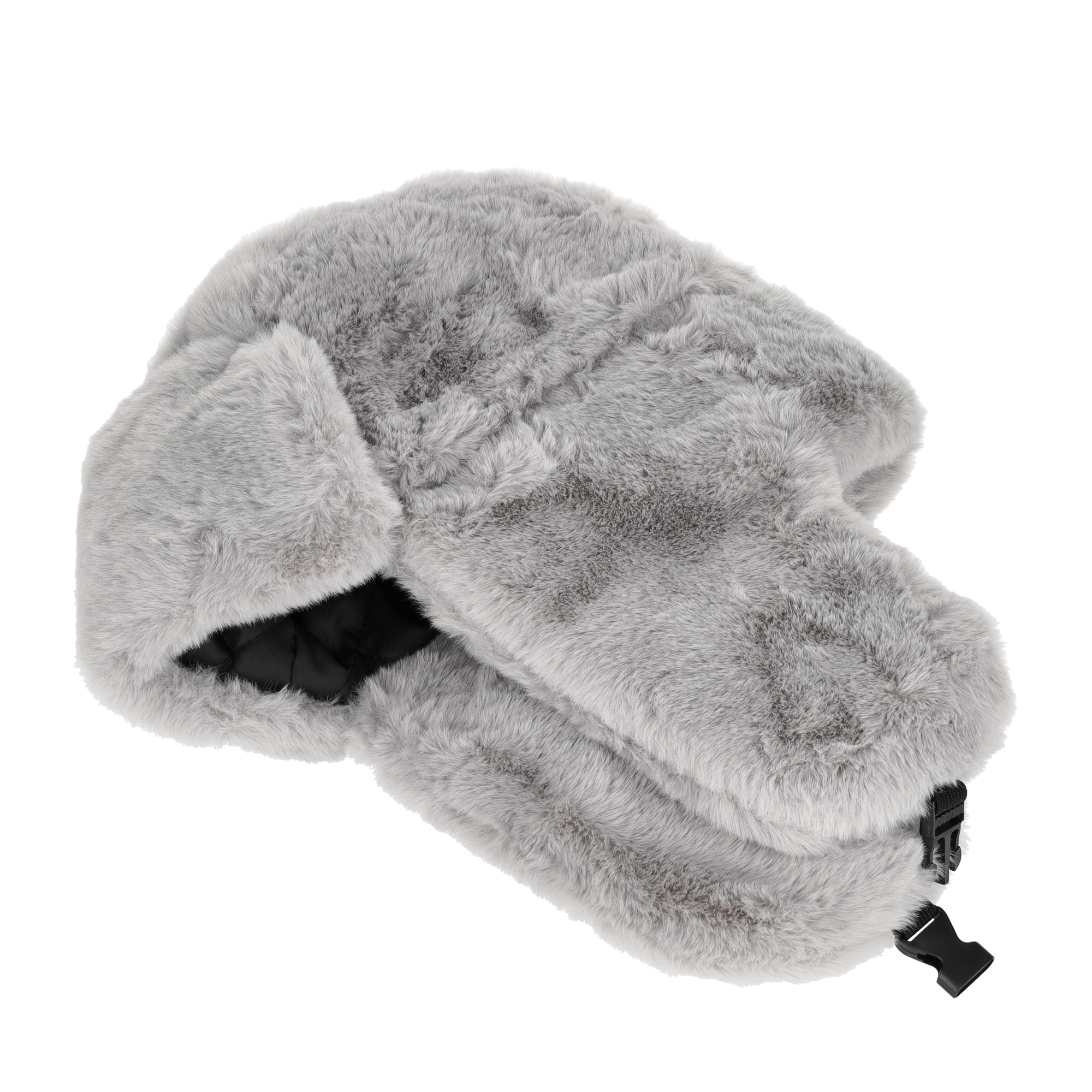 Unisex Fliegermütze Plüsch Pilotenmütze Winter Mütze (One Size) - Grau