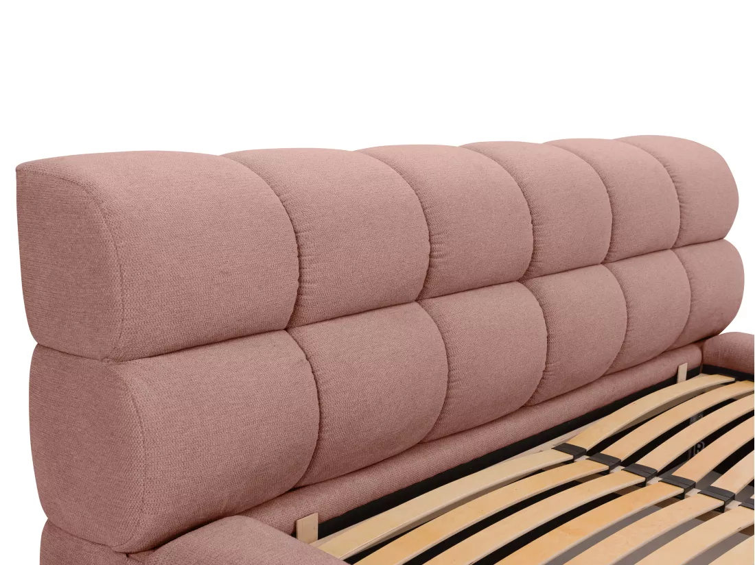 Lit coffre 180 x 200 cm - Tissu - Rose - FORVIK de Pascal Morabito