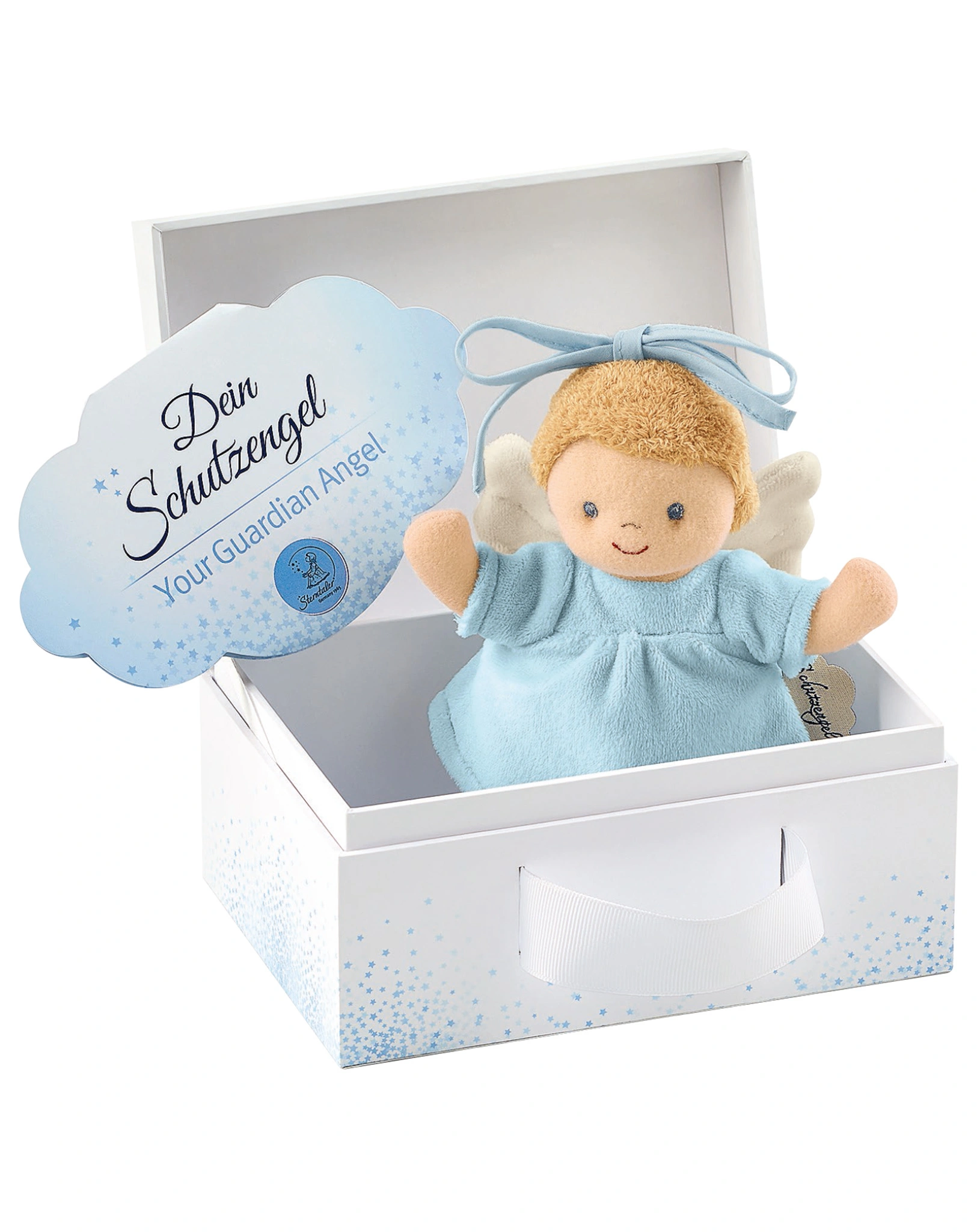 Spieluhr SCHUTZENGEL S (17cm) in blau