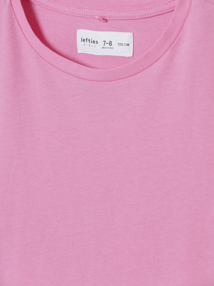 Pacote com 4 camisetas lisas de manga curta - Rosa Médio