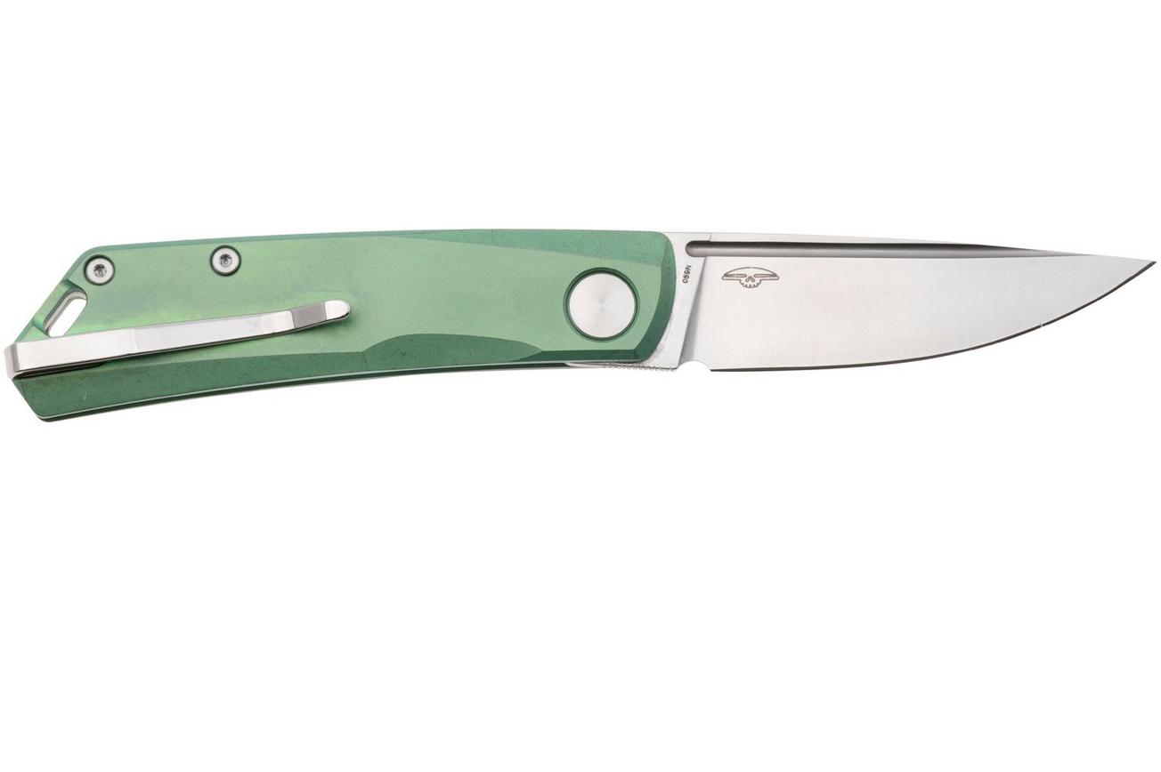 Real Steel Luna TS 7001TS04 Satin N690, Spring Green Monochrome Titanium, zakmes, Jakub Wieczorkiewicz design