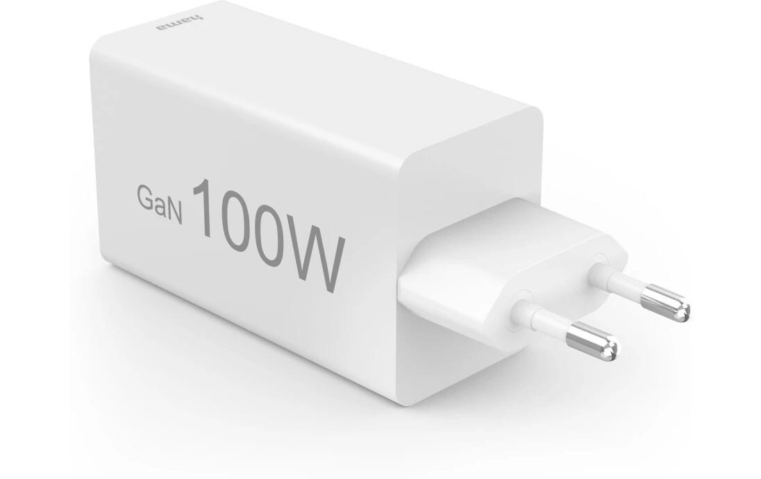 USB-Wandladegerät Gan charger 1x USB-A 2x USB-C 100 W WeissSchnellladegerät mit 1x USB-A und 2x USB-C