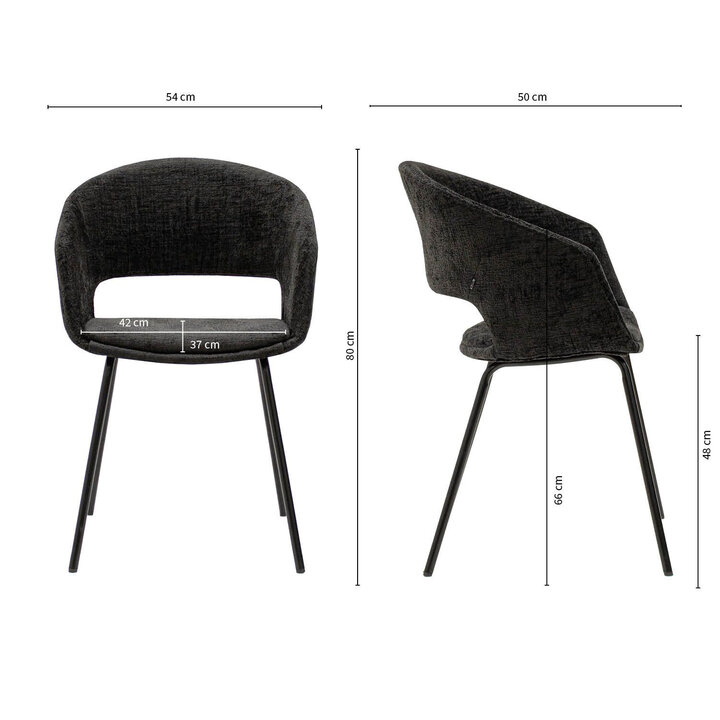 Eetkamerstoel - Mette zwart | Modern design