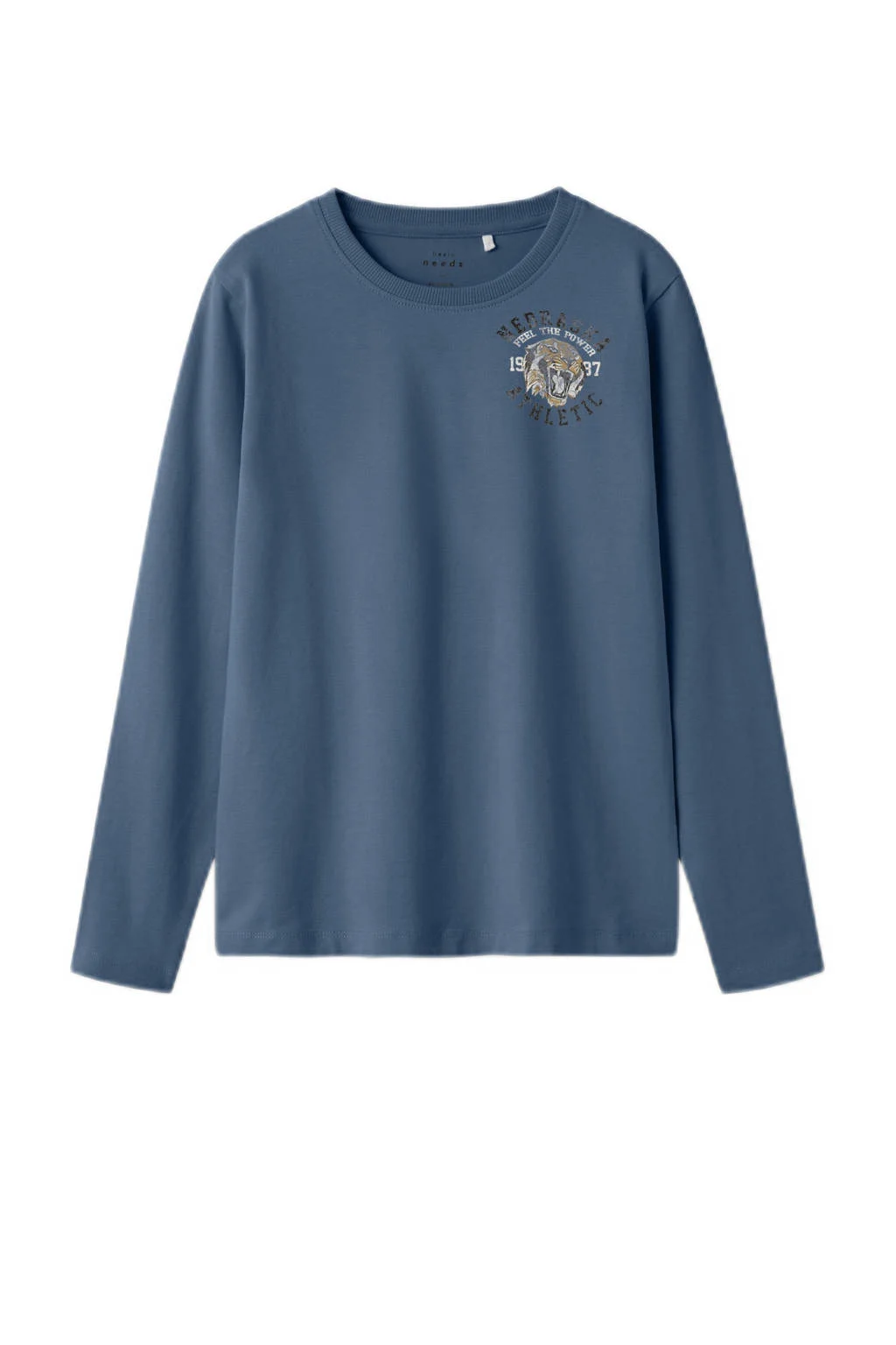 NAME IT longsleeve NKMVUX met printopdruk middenblauw