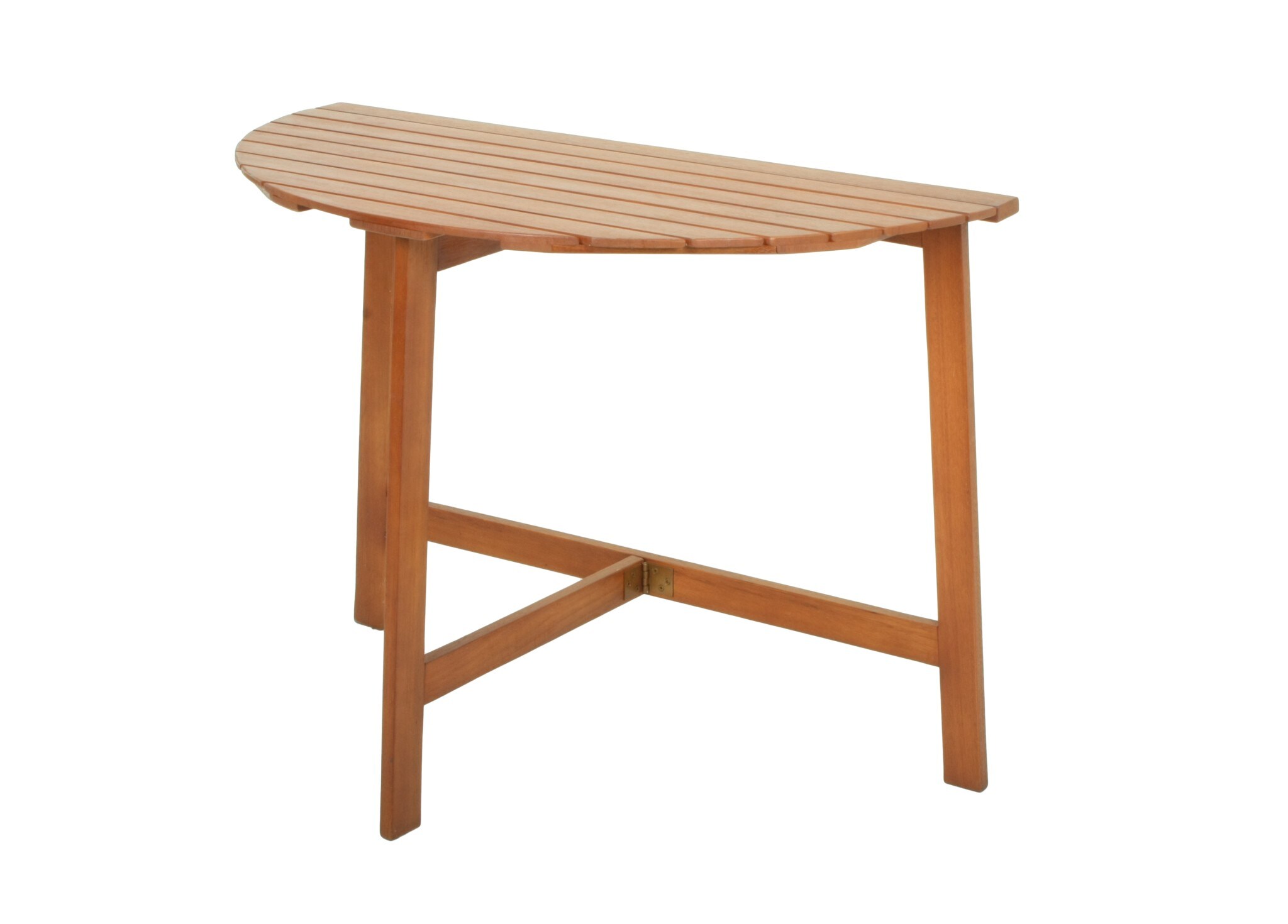 Garten Holztisch halbrund 100cm Holz Tisch massiv Balkon Terrasse Balkontisch