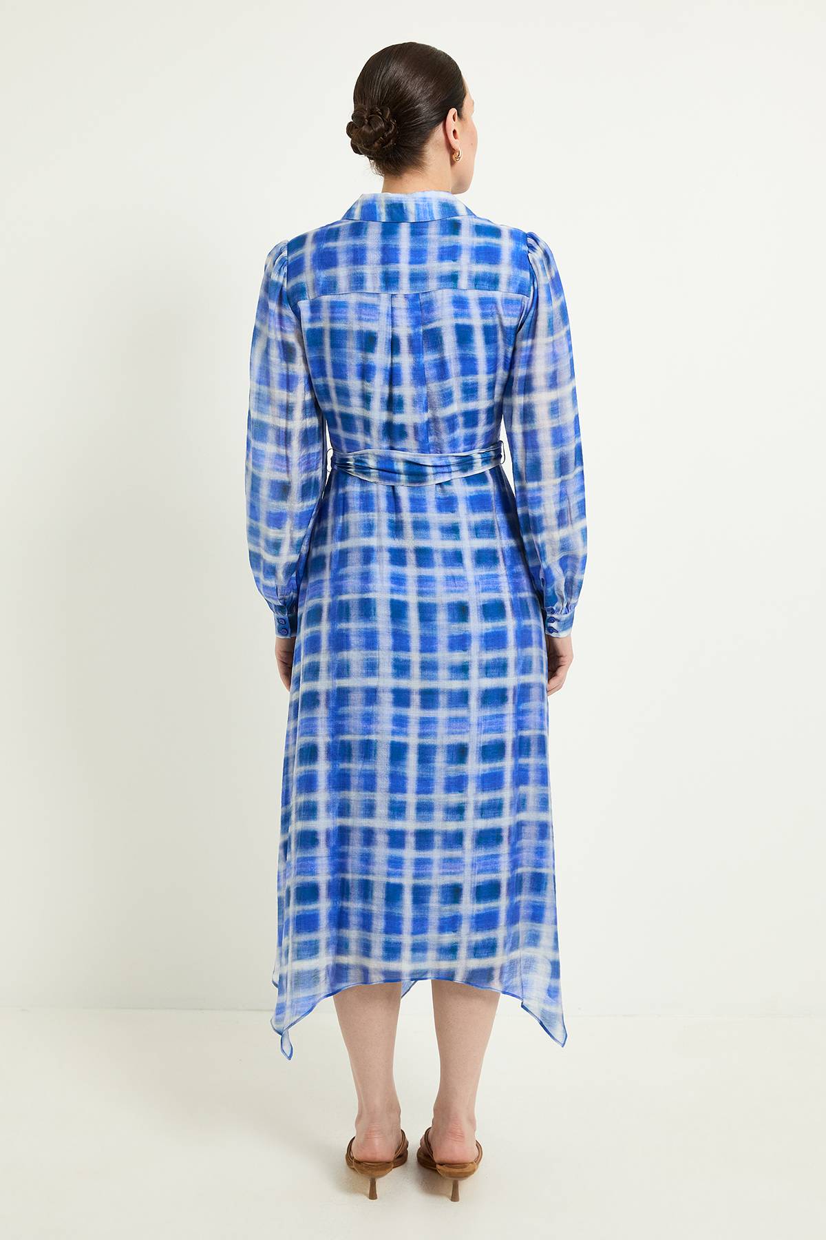 Wallis Robe Chemise À Carreaux Avec Ceinture