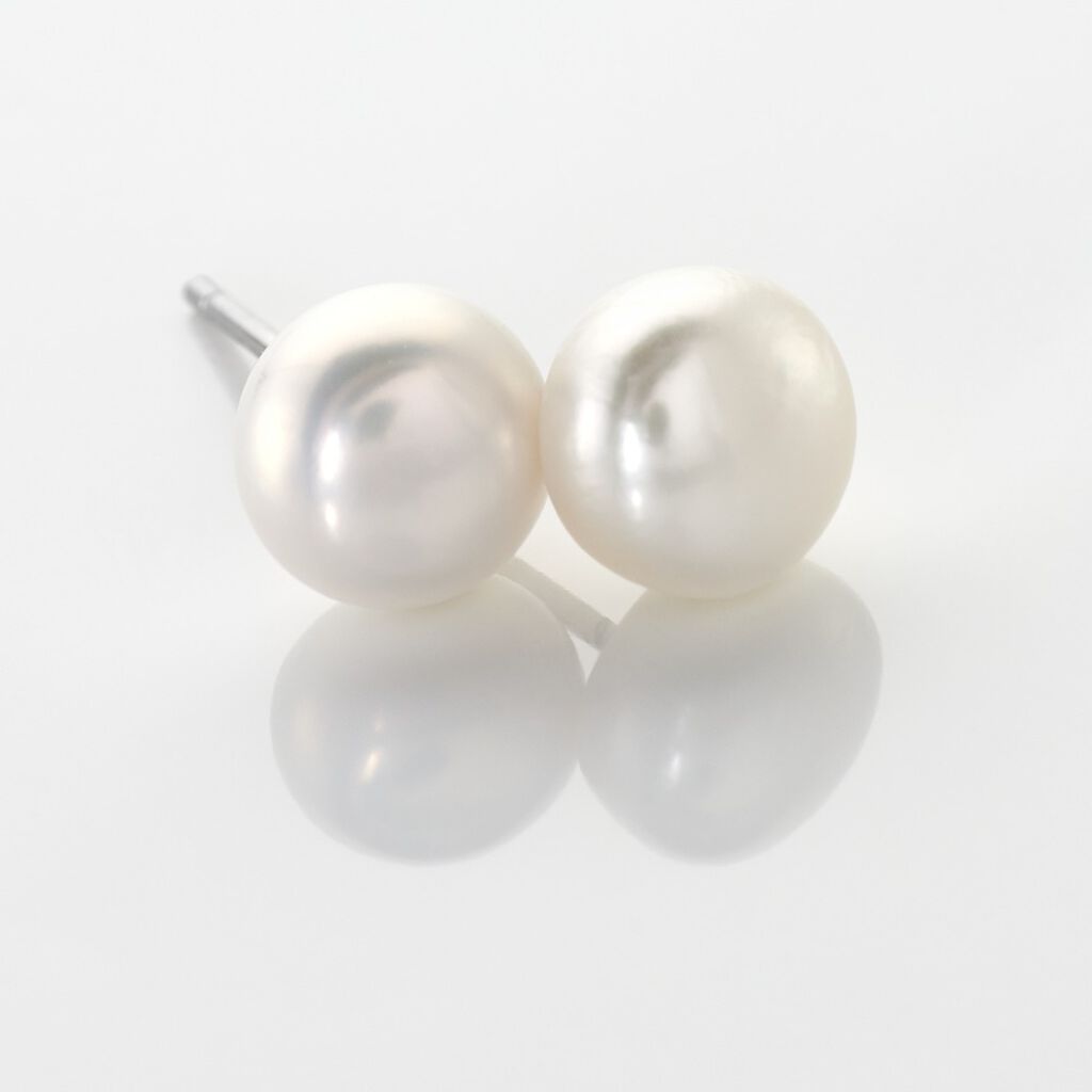 Boucles D'oreilles Puces Pascaloun Argent Perle De Culture