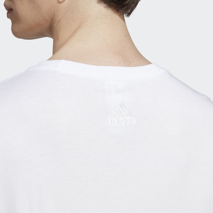 Adidas T-shirt avec logo brodé linéaire en jersey Essentials