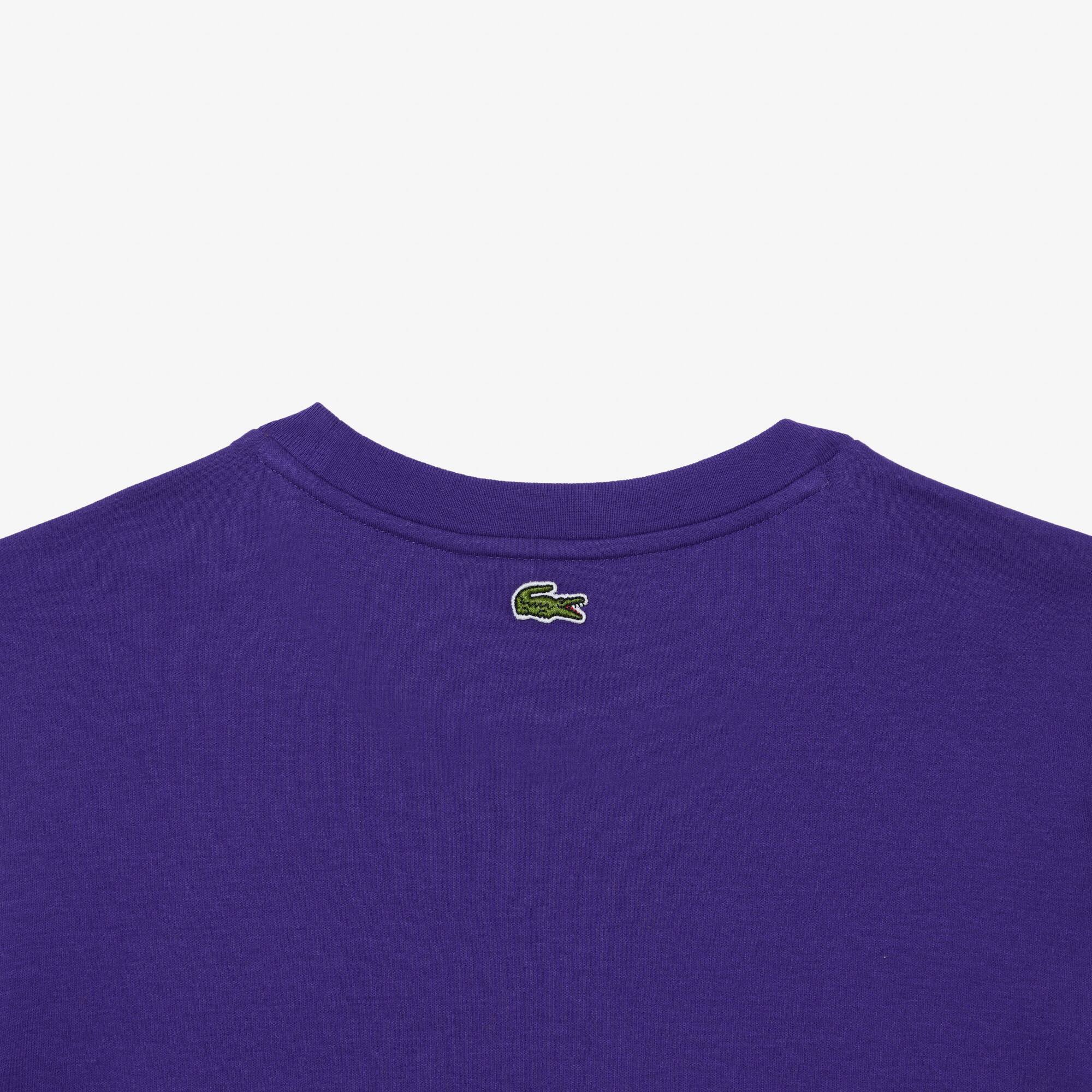 T-shirt avec crocodile en relief sur la poitrine T-Shirts - Violet - Lacoste - Femme