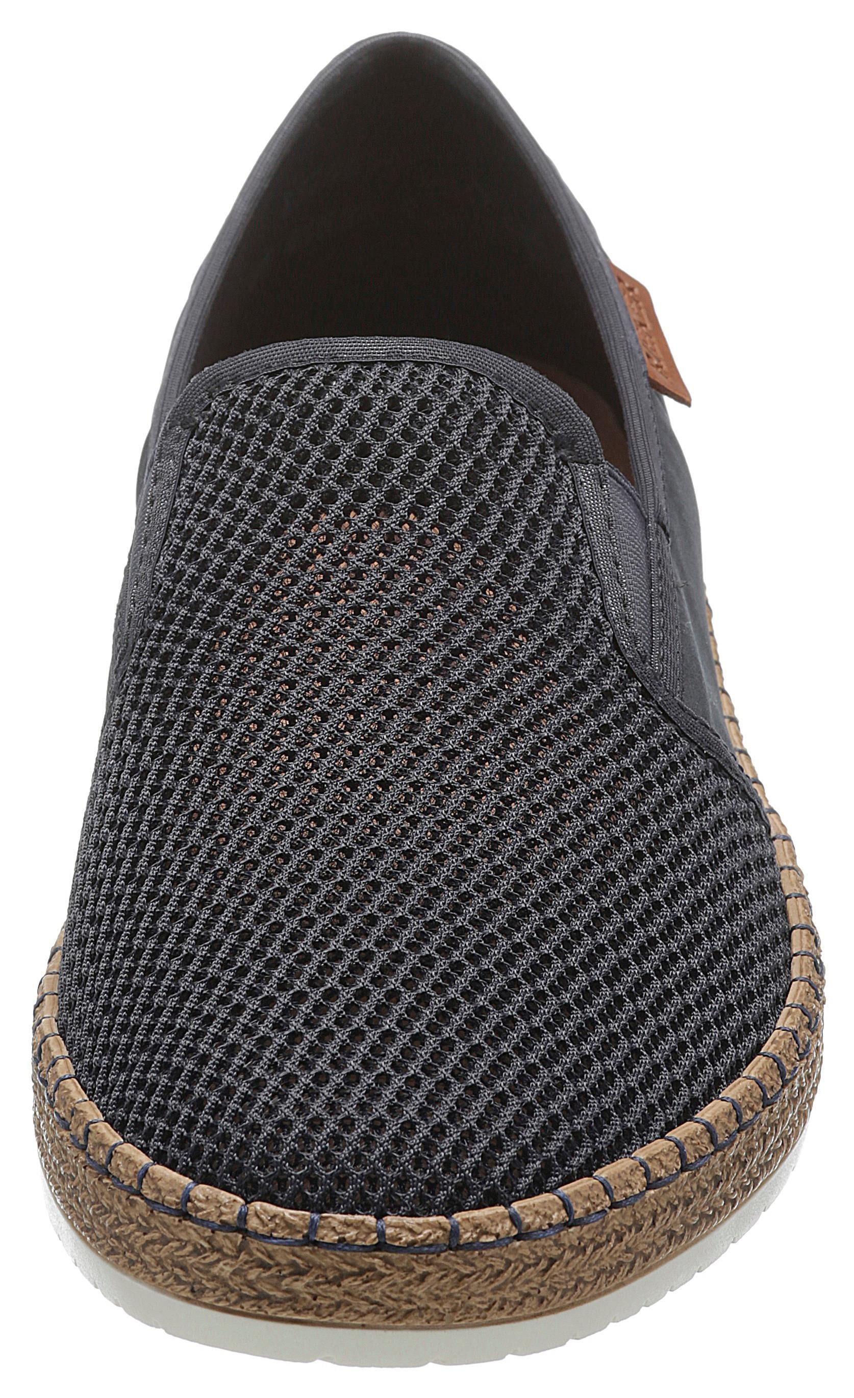 Rieker Slipper  mit modischer Laufsohle in Bast-Optik