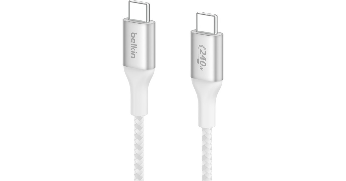 BelkinBoostCharge USB-C > USB-C kabel  (Wit, 1 meter, 240 W)