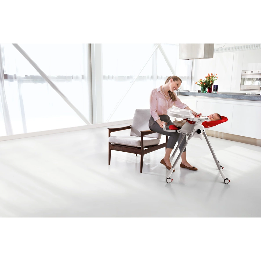 Peg Perego Hochstuhl Prima Pappa Follow Me Ice Lederimitat