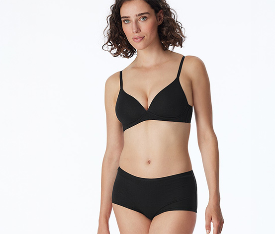 2 SCHIESSER Shorts mit Bio-Baumwolle, schwarz