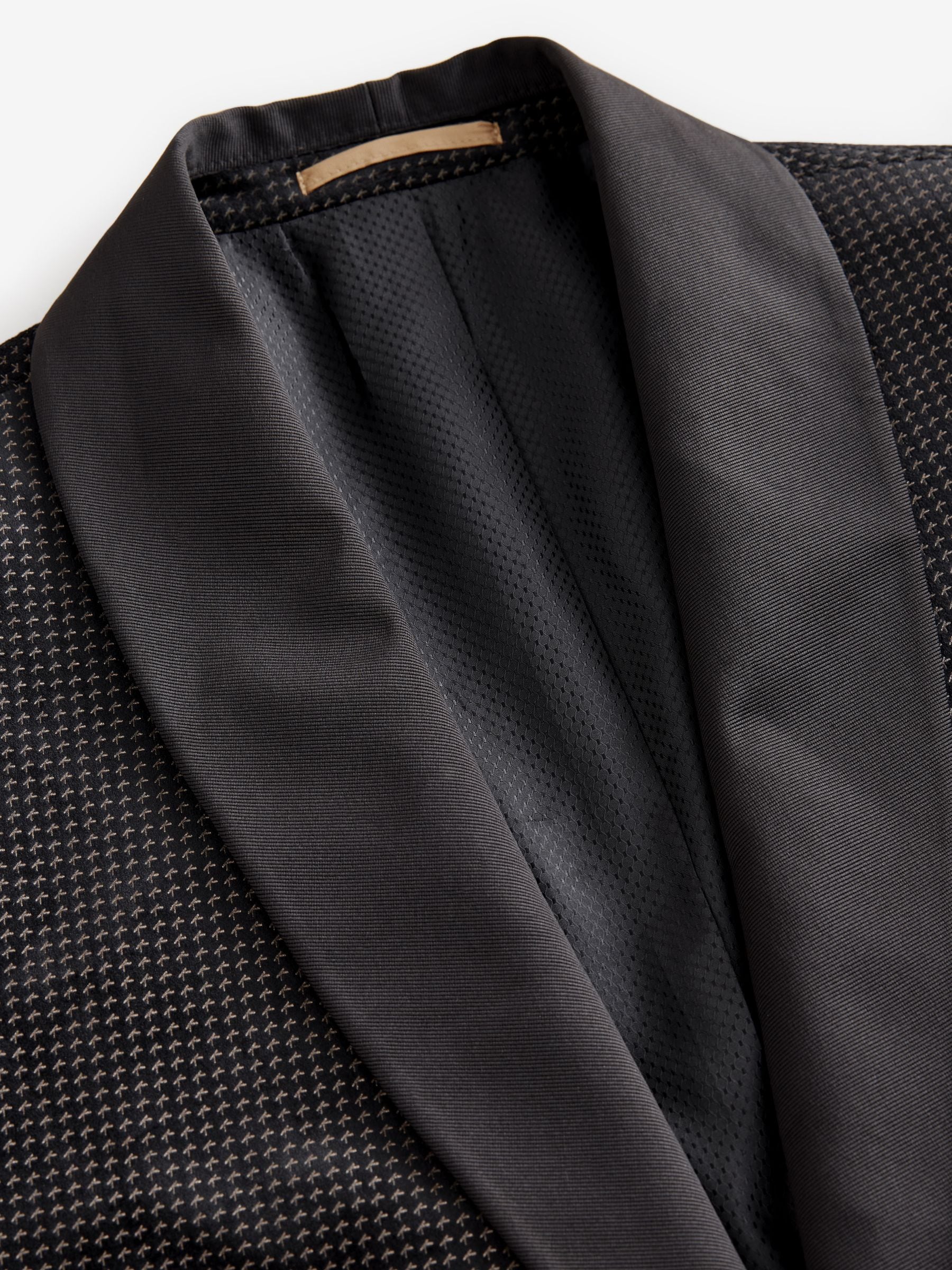 Zwart/goud - Fluwelen blazer met print