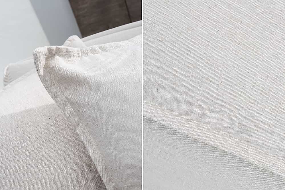 Großes Ecksofa HEAVEN 255cm natur beige Leinenstoff Federkern inkl. Kissen