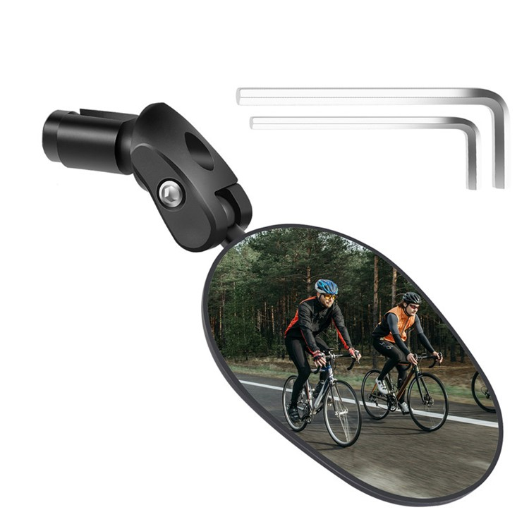 360° Universal Fahrrad Rückspiegel Velo Lenkstangen Spiegel mit Reflektor - Schwarz