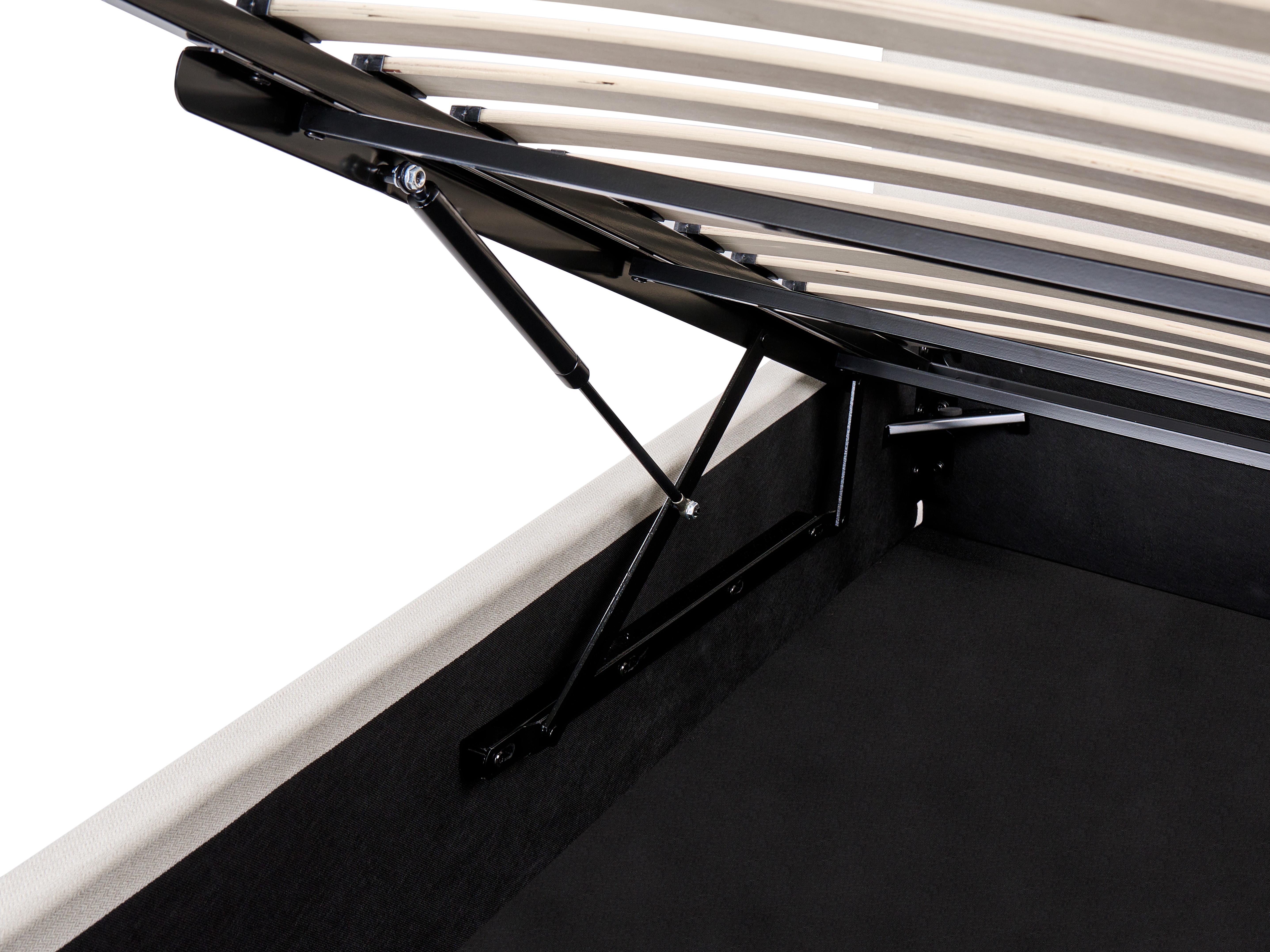 Bed met opbergruimte Stof BRENON 180 x 200 cm Lichtbeige