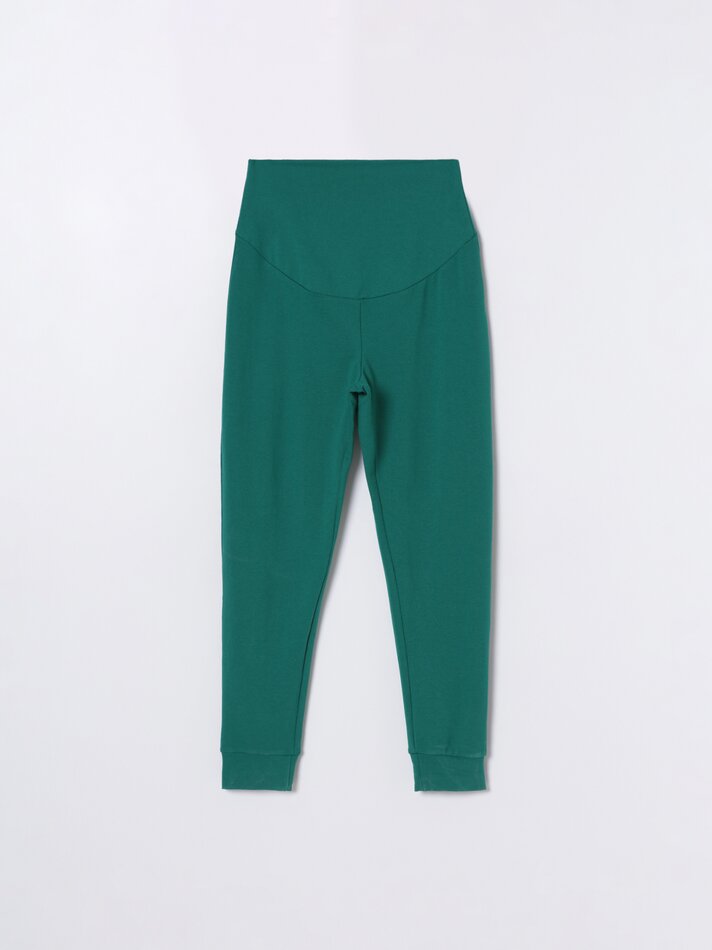 Calça de gestante estilo jogger - Verde Médio