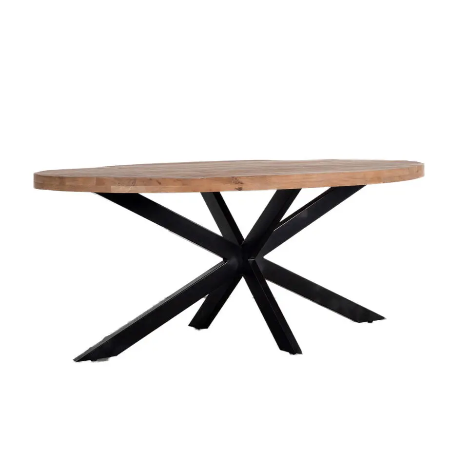 Eettafel Ovaal 220cm - Mangohout Naturel - Matrix-Poot - Mansour