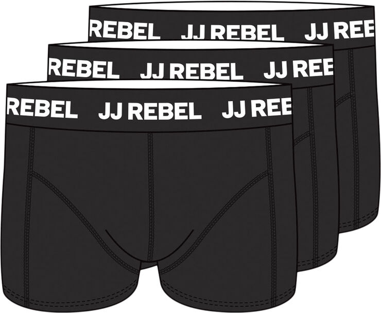 JJ-REBEL JREBREBEL LOGO TRUNKS 3 PACK Black/w. black