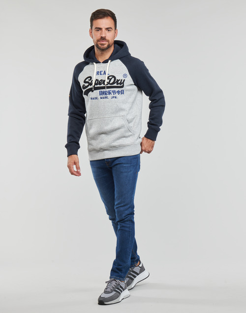 Superdry - VINTAGE VL HERITAGE RGN HOOD - Gris / Marine
