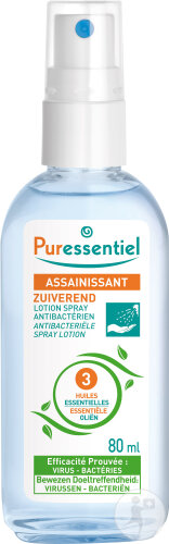 Puressentiel Assainissant Lotion Spray Antibactérien Mains Et Surfaces 80ml