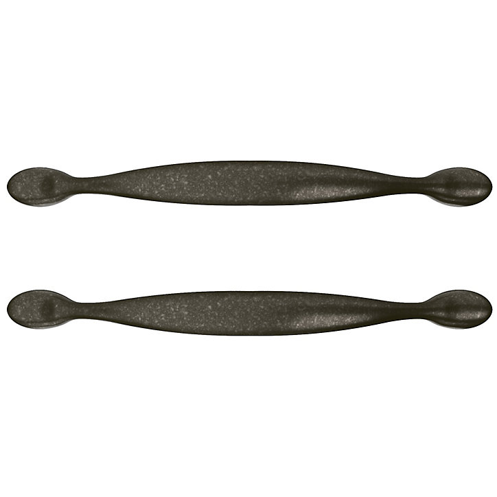 Poignée de meuble de cuisine GoodHome Chervil effet étain L. 15,86 cm, 2 pièces