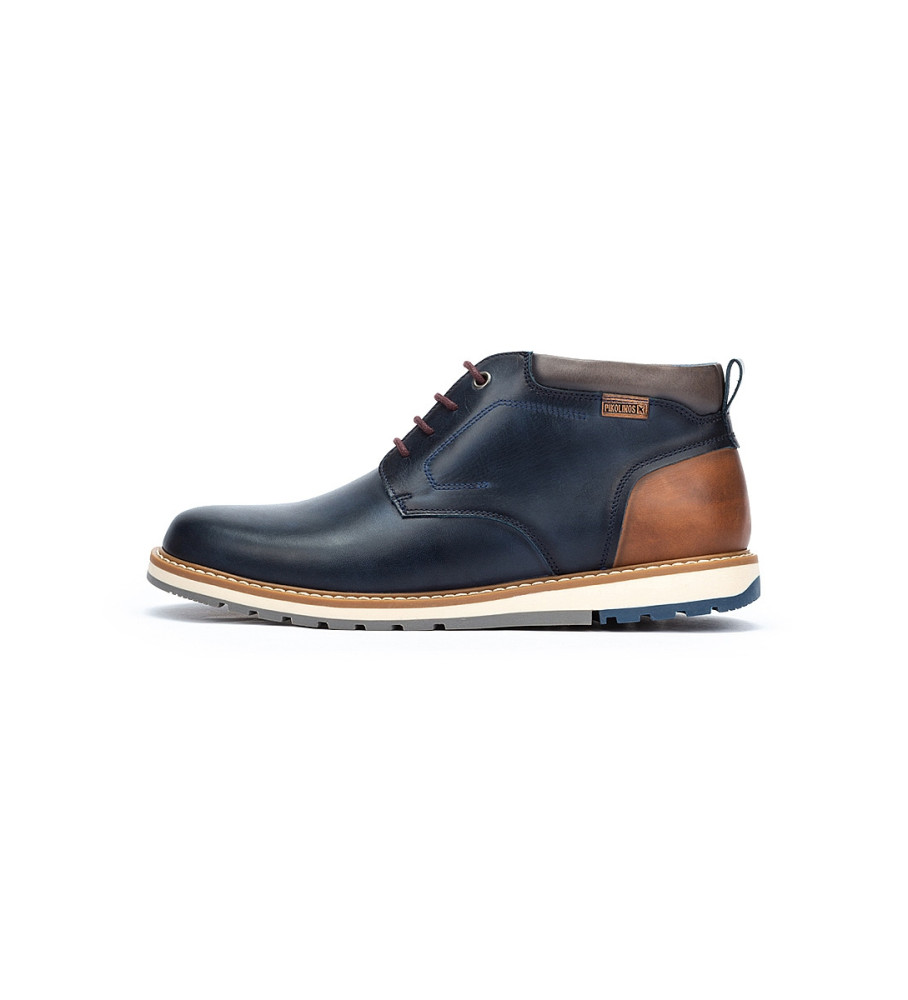 Botas de tornozelo Pikolinos Berna em couro azul marinho