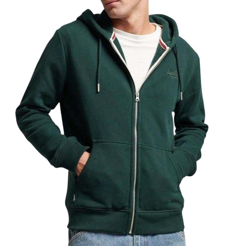 Superdry Sweat Zippe Capuche Vert Foncé Homme Superdry Essential